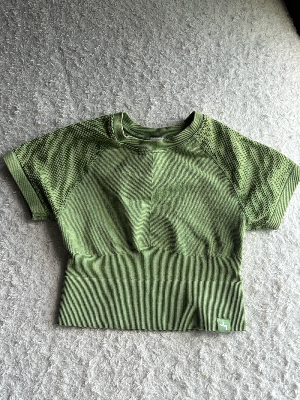 JoyLab Olive Green Seamless Short Sleeve Top